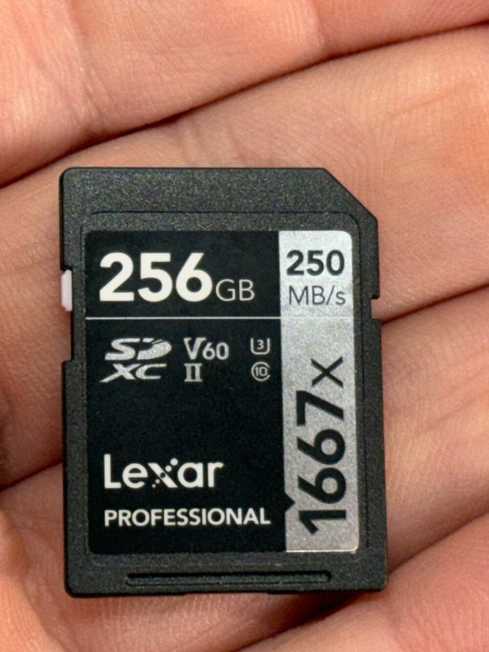 Lexar Professional 1667x 256GB SDXC UHS-II V60 Memory Card 250MB/s